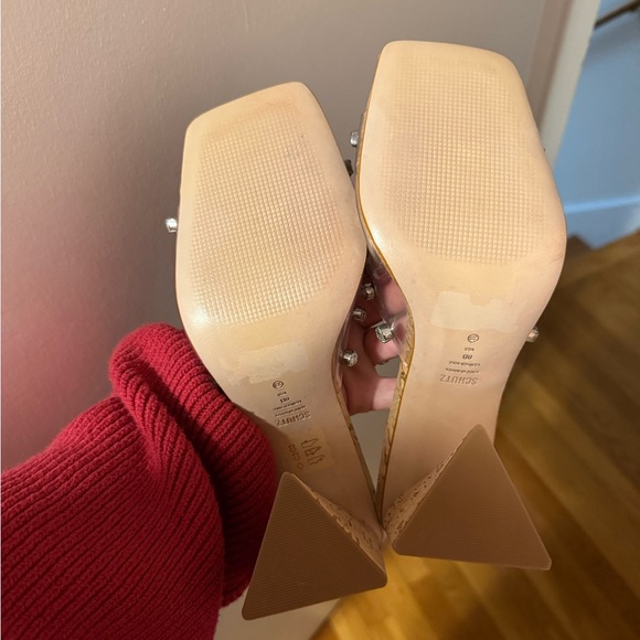 SCHUTZ Clear and Tan Studded Heels - Picture 5 of 5